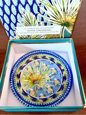 Fragonard Santal Cardamome perfume Soap with Glass dish NEW Made in France! Rare